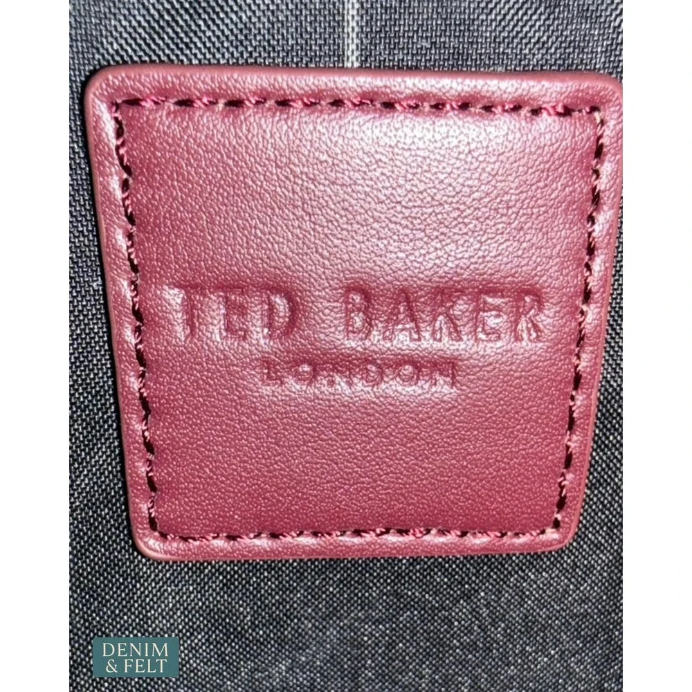 NEW Ted Baker London Brown Double Zip‎ Camera Crossbody Pebbled Leather Travel